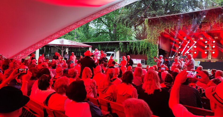 Blick auf das Publikum im Kurpark bei der Veranstaltungsreihe Lieder im Park | © Heike Hertlein-Schneider